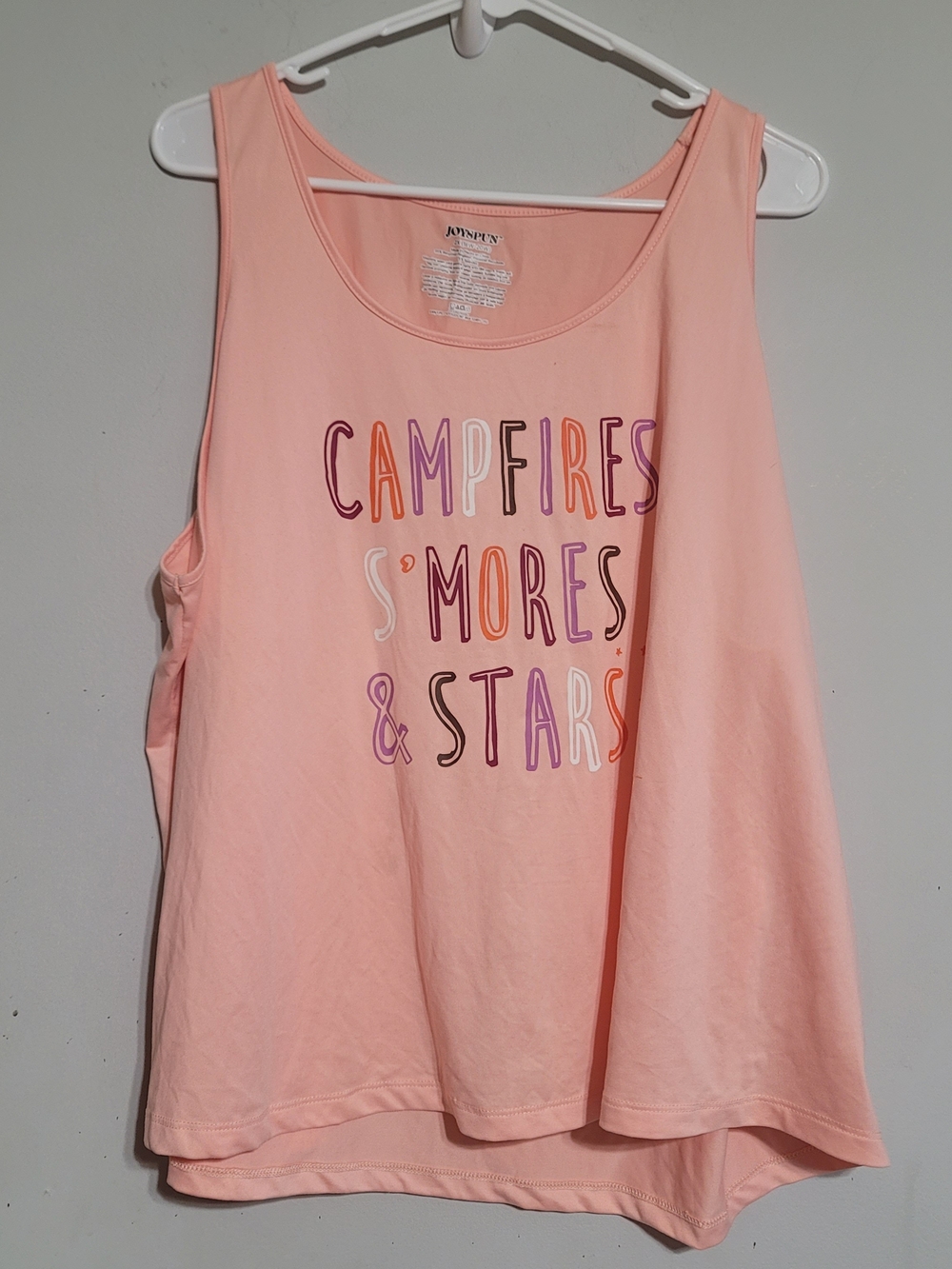 Joyspun Pajamas Tank Tops Bundle Size 2X Lot Of 2 Pink Peach Super Soft Stars - Picture 2 of 8